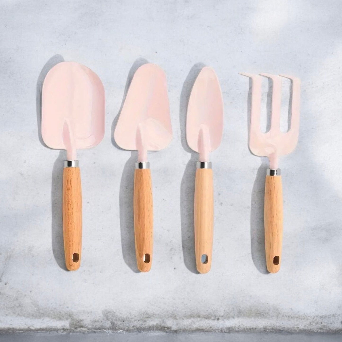 Pastel Pink Gardening Tool Set Gift for Mom Metal Garden Tools Trowel Rake Shovel Scoop Gift for Gardener