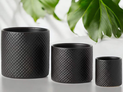 Modern Planter for Man Black Planter Without Drainage Round Cylinder Gift for Minimalist Flower Pot Decorative Ceramic House Plant Lover