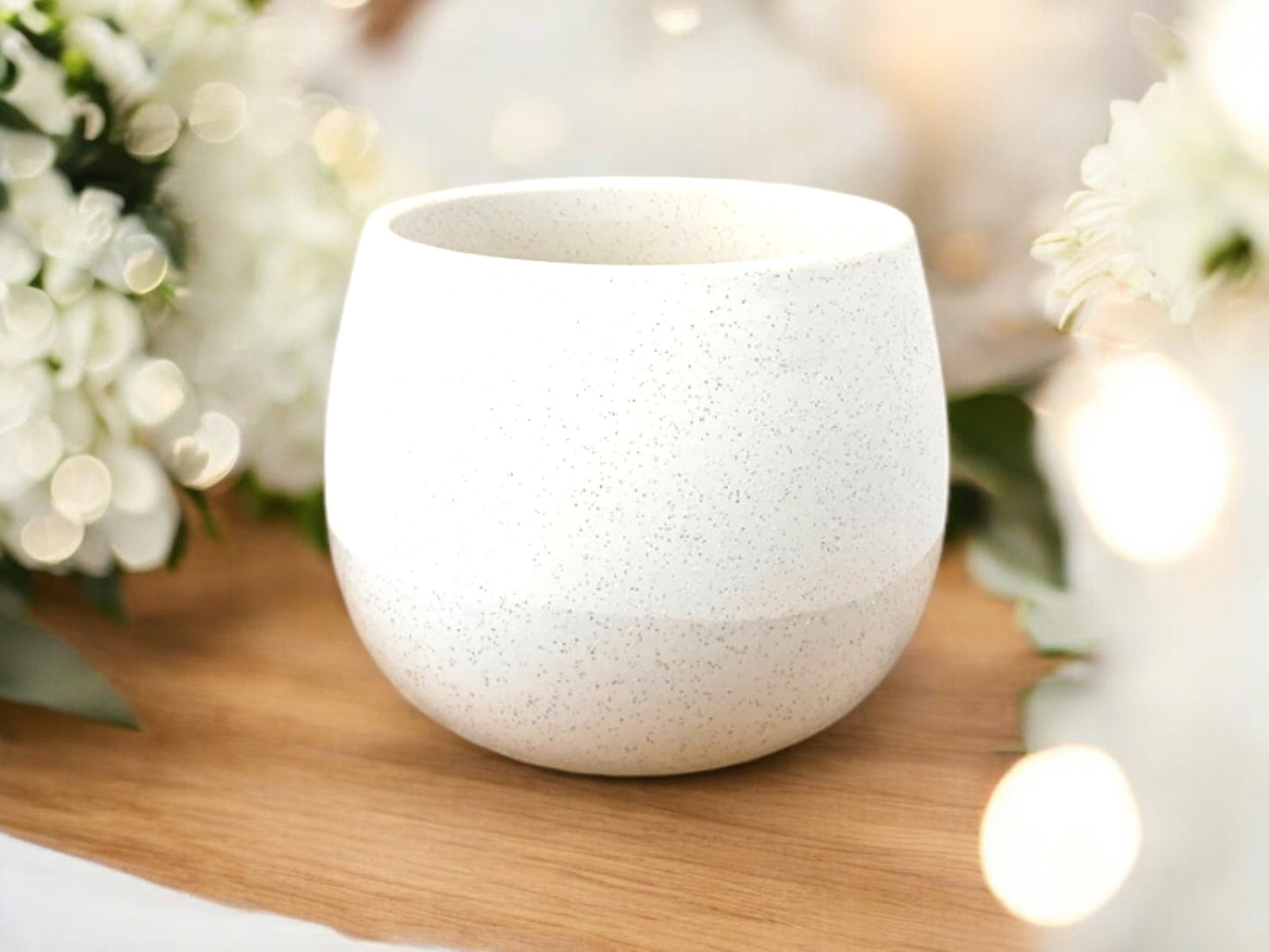 Off White Planter Set for Wedding Decor Without Drainage Classy Round Flower Pot Elegant Decorations Ceramic Pot for Bridal Shower Party