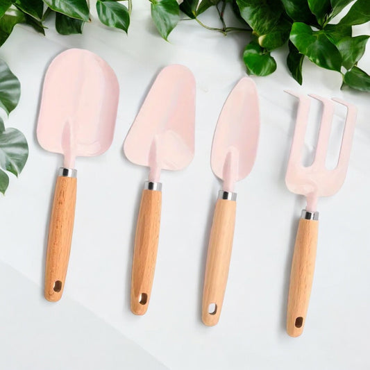 Pastel Pink Gardening Tool Set Gift for Mom Metal Garden Tools Trowel Rake Shovel Scoop Gift for Gardener