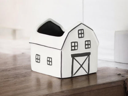 Barn Farm Planter Modern Farmhouse Black and White Gift for a Southern Girl Decorative Flower Pot Housewarming