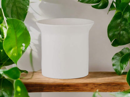 Small Matte White Planter Without Drainage Ceramic Modern Minimalist Round Flower Pot Scandinavian Style Gift for House Plant Enthusiast