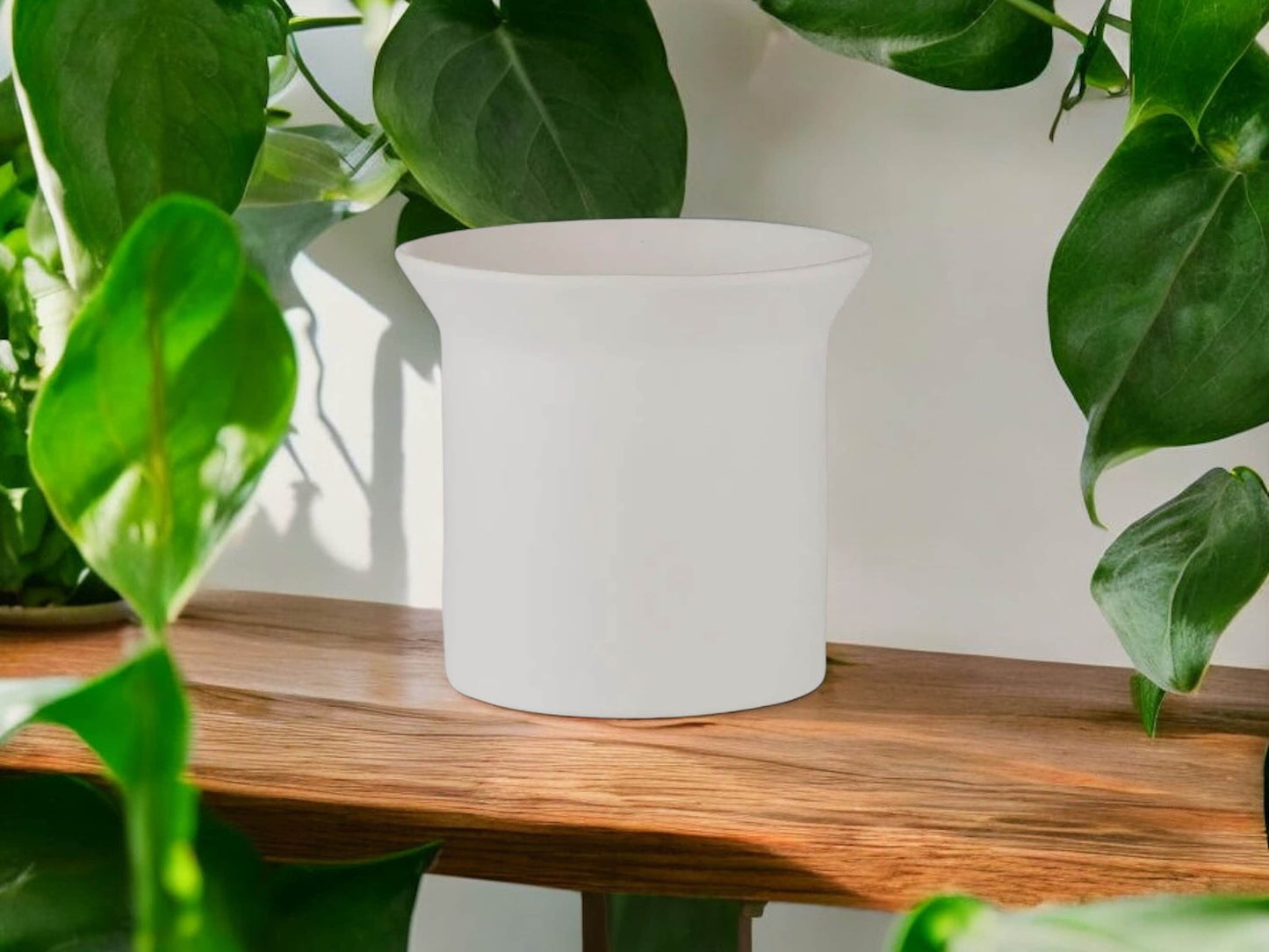 Small Matte White Planter Without Drainage Ceramic Modern Minimalist Round Flower Pot Scandinavian Style Gift for House Plant Enthusiast