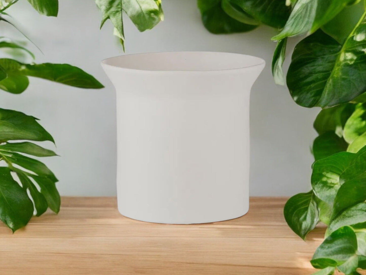 Small Matte White Planter Without Drainage Ceramic Modern Minimalist Round Flower Pot Scandinavian Style Gift for House Plant Enthusiast