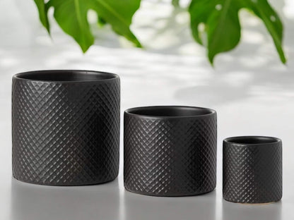 Modern Planter for Man Black Planter Without Drainage Round Cylinder Gift for Minimalist Flower Pot Decorative Ceramic House Plant Lover